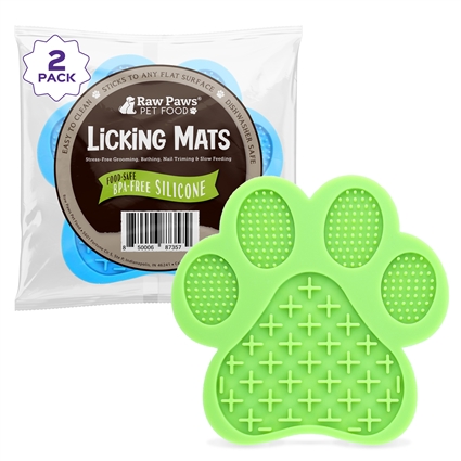 Lick Mat for Dogs & Cats - Paw Shape, 2 pack