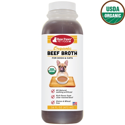 Raw Paws Organic Beef Broth for Dogs & Cats, 16 fl oz
