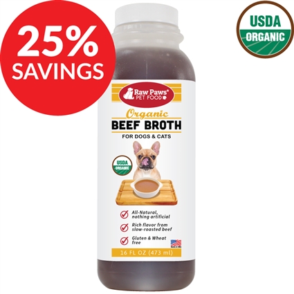 Raw Paws Organic Beef Broth for Dogs & Cats (Bundle Deal)