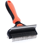 Dual Head Deshedding Tool & Undercoat Rake for Dogs