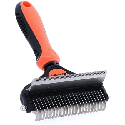 Dual Head Deshedding Tool & Undercoat Rake for Dogs