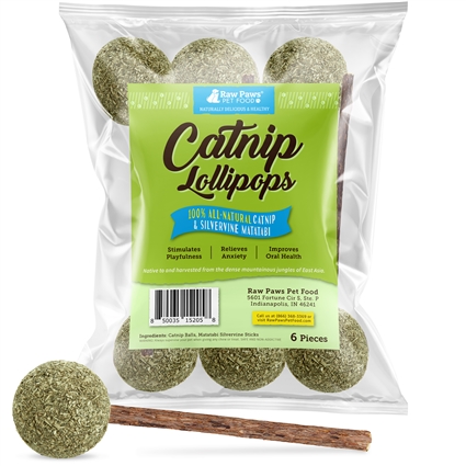 Natural Catnip Lollipop Toy, 6 ct