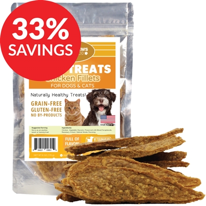 Raw Paws Soft Chicken Fillet Treats for Dogs & Cats, 6 oz