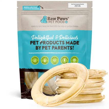 Compressed Rawhide Rings for Dogs, 6" - 5 ct