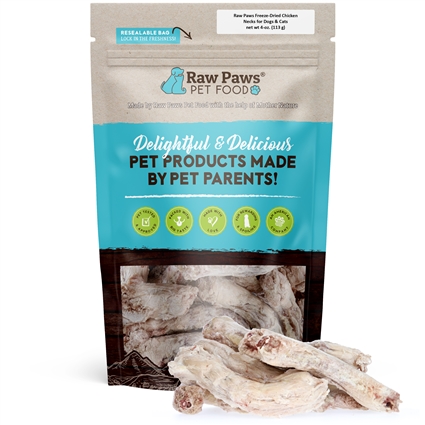 Freeze Dried Chicken Necks for Dogs & Cats, 4 oz