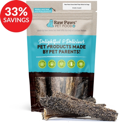 Raw Paws 6" Green Beef Tripe Sticks (Bundle Deal)