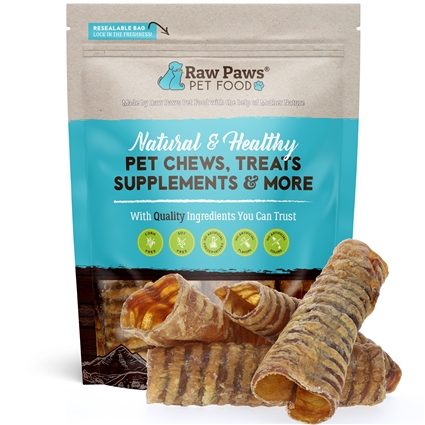 Raw Paws 6 inch Beef Trachea Chews for Dogs, 5 ct