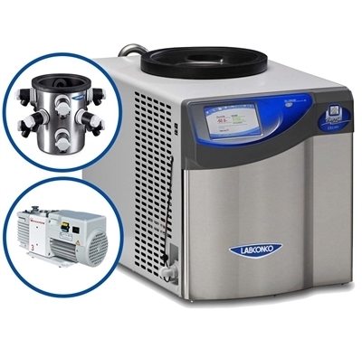 Labconco 700202000 FreeZone 2.5L -50C Complete Freeze Dryer System, PTFE Coated