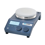 SCILOGEX SCI340-Pro Circular LCD Digital Magnetic Hotplate Stirrer, ceramic plate, with PT1000 Sensor & Sensor Stand