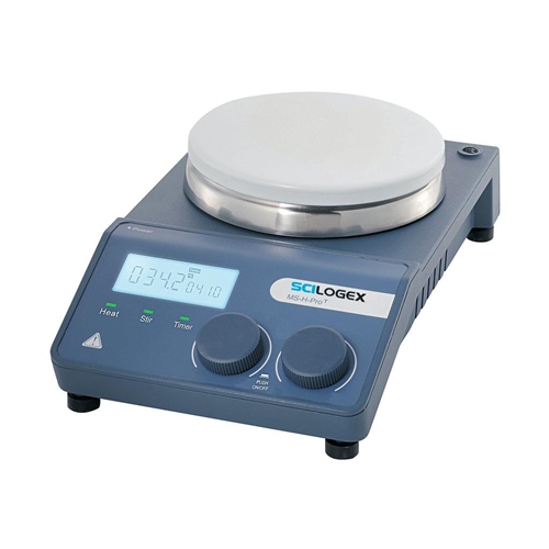 SCILOGEX SCI340-Pro Circular LCD Digital Magnetic Hotplate Stirrer, ceramic plate, with PT1000 Sensor & Sensor Stand