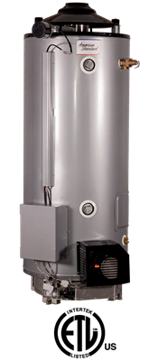 ULN-100T-199-AS American Standard 100 Gallon Ultra Low NOx Heavy Duty Commercial Gas Water Heater