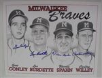 Conley-Burdette-Spahn-Willey Autograph 11x14 Picture