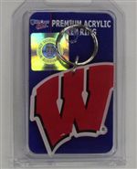 Wisconsin Badgers Key Ring - Deluxe Acrylic