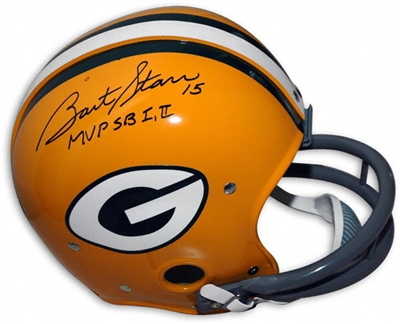 Bart Starr Autograph Official TK Throwback Full Size Helmet