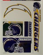 San Diego Chargers Window Cling Sheet