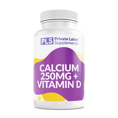 Calcium 250mg w/Vitamin D private label white label supplement