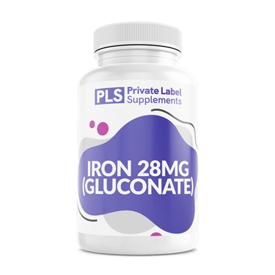 IRON 28mg (GLUCONATE) private label white label supplement