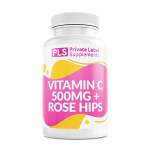 VITAMIN C 500mg + ROSE HIPS private label white label supplement