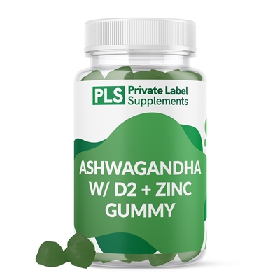 Ashwagandha w/D2 + Zinc Gummy private label white label supplement