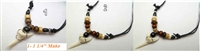 10202 1-1 1/4" Mako Shark Teeth Necklace with Adjustable Double Cord