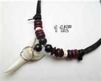 10204-1 1 1/2" Mako Shark Teeth Necklace with Adjustable Double Cord