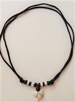 10206 3/4"-1" Tiger Shark Teeth Necklace with Satin Double Cord