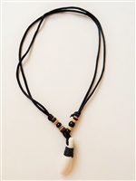 10210-1 Teeth Necklace with Black Satin Double Cord