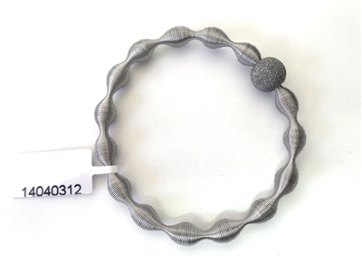 14040312-4  925 Silver Ball w/Rubber Bracelet