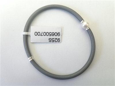 15040309-Grey 925 Silver w/Rubber Bracelet