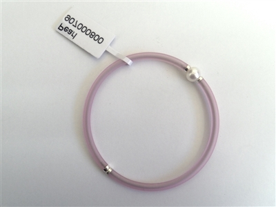 15040309-pink 925 Silver w/Rubber Bracelet
