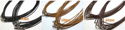 1.5mm Leather necklace with silver claps 16", 18" & 20"