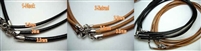 220447 2.5 mm Leather necklace with silver claps 16", 18" & 20"