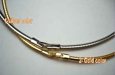20533 2mm Steel Omega Cable with Rhodium Plated 16" & 18"