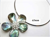 20670-13-14 Abalone 1 Flower Pendant w/Cable Necklace