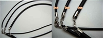 20733 3mm Rubber Necklace w/925 Silver Claps 16", 18" 20"