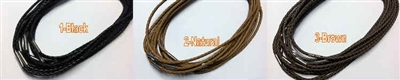 20755 3mm Braid Leather necklace with 316L 16", 18" & 20"