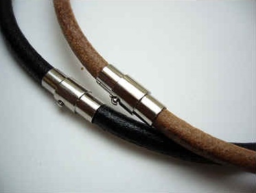 20765 6mm Leather Necklace with Twist Clap 18", 20"