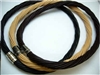 20768 10mm Braid Leather Necklace with 316L Twist Claps 18", 20"