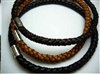 20769 10mm Braid Leather Necklace with 316L Twist Claps 18", 20"