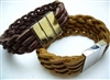 20834 Leather Bracelet with Stainless Steel Claps