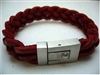 20836 Leather Bracelet with Stainless Steel Claps