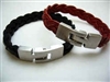 20838 Leather Bracelet with Stainless Steel Claps