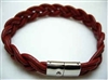 20840 Leather Bracelet with Stainless Steel Claps