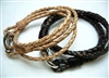 20846Leather Bracelet with Stainless Steel Claps