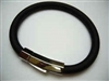 20848 Leather Bracelet with Stainless Steel Claps