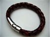 20849 Leather Bracelet with Stainless Steel Claps