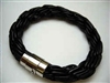 20852 Leather Bracelet with Stainless Steel Claps