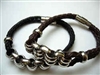 20855 Leather Bracelet with Stainless Steel Claps