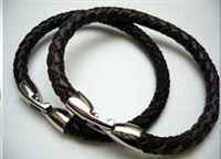 20857 Leather Bracelet with Stainless Steel Claps