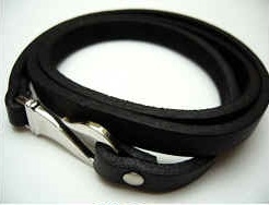 20866 Leather Bracelet with Stainless Steel Claps